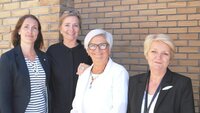 Bildet viser fire medlemmer av programrådet for pårørendeforskning ved Universitetet i Stavanger. Fra venstre: Heidi Dombestein, Kristin Humerfelt, Anne Norheim og Helene Hanssen.