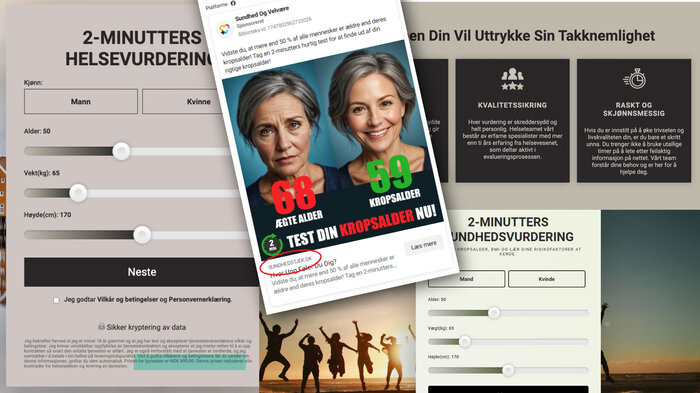 bilde av ulike nettsider som selger legetjenester på nettet
