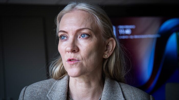 Bildet viser NSF-leder Lill Sverresdatter Larsen