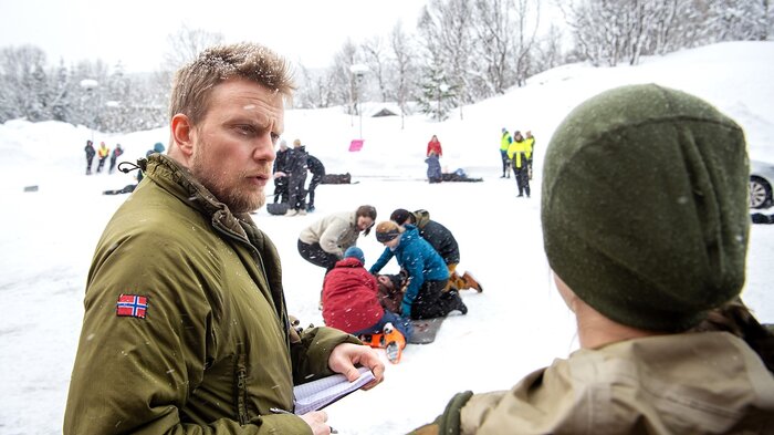 bildet viser Sanitetsbataljonen og studenter fra UiT
