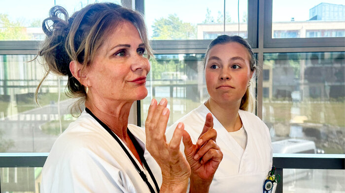 Sykepleier Lene Nymo og Jenny Marin.