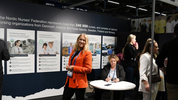 Bildet viser Lill Sverresdatter Larsen på ICN kongress