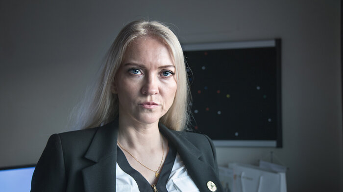 Bildet viser forbundsleder Lill Sverresdatter Larsen i NSF