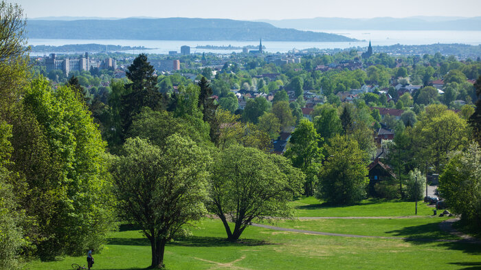 Oslo sentrum sett fra Havnabakken på Nordberg i Oslo.