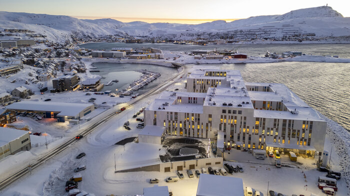 Bildet viser det nye sykehuset i Hammerfest