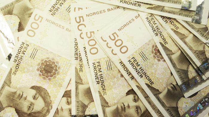 Bildet viser mange 500-lapper