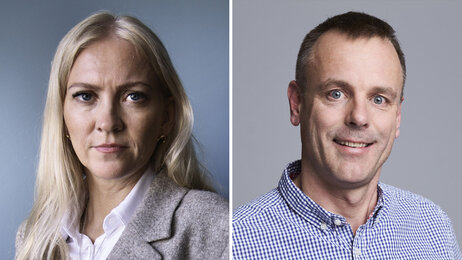 Bildet viser portrettbilder av Lill Sverresdatter Larsen og Espen Gade Rolland