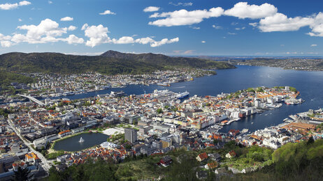 Bildet er et oversiktsbilde over Bergen