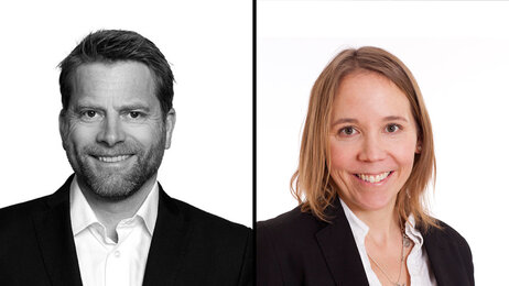 Bildet viser portrettbilder av innleggsforfatterne Duvaland og Heilemann.