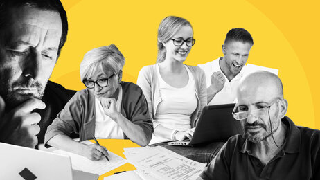 Bildet viser en illustrasjon av forskjellige mennesker som jobber