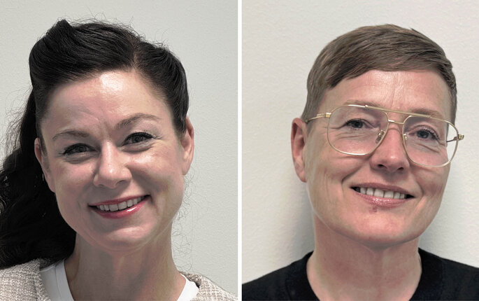 Bildet viser Annette Holm Øyvang og Edith Roth Gjevjon.