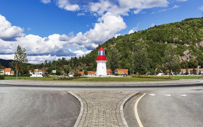 bilde av rundkjøringen i Lindesnes