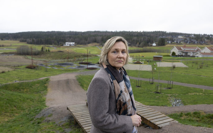Bildet viser helsesykepleier Hilde Ørbeck i Gjerdrum kommune