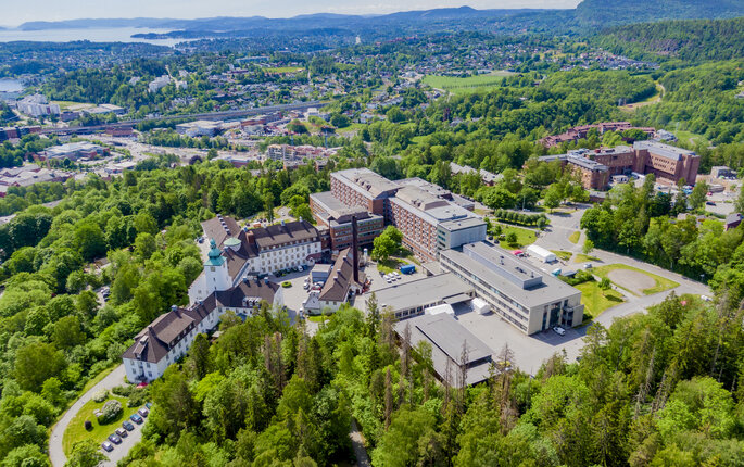 Bærum sykehus Flyfoto av Bærum sykehus