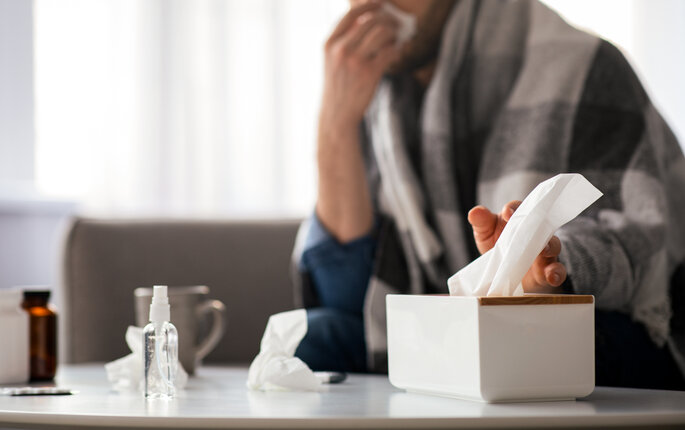 Bilde av forkjølet mann