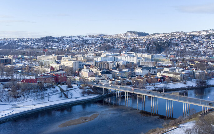 Bildet viser St. Olavs hospital fra luften.