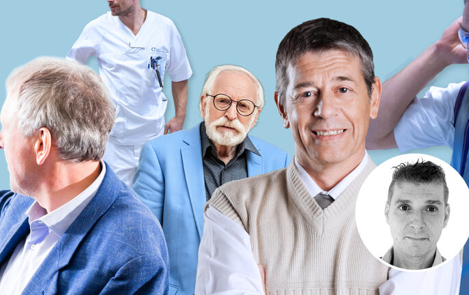 Bildet viser mange eldre menn