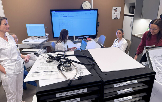 Bilde fra pauserom på Drammen sykehus