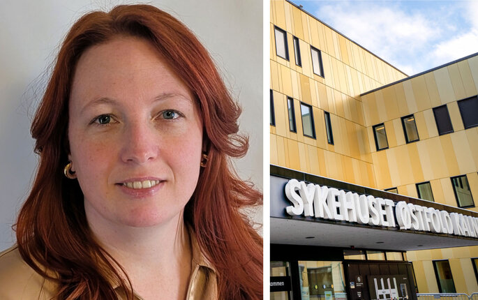 bilde av camilla dahlstrøm og sykehuset i østfold
