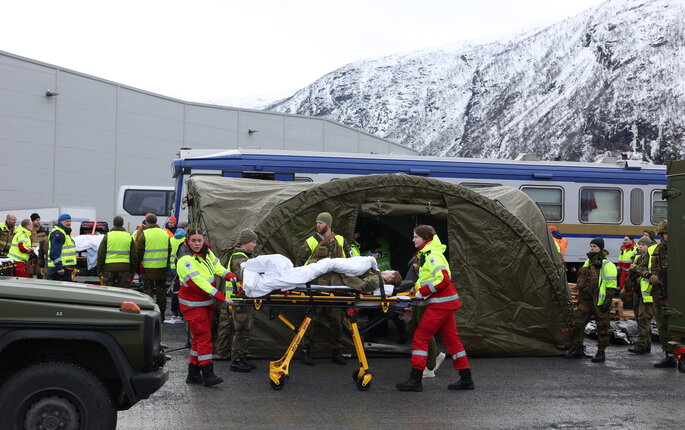 bilde fra øvelsen på narvik havn
