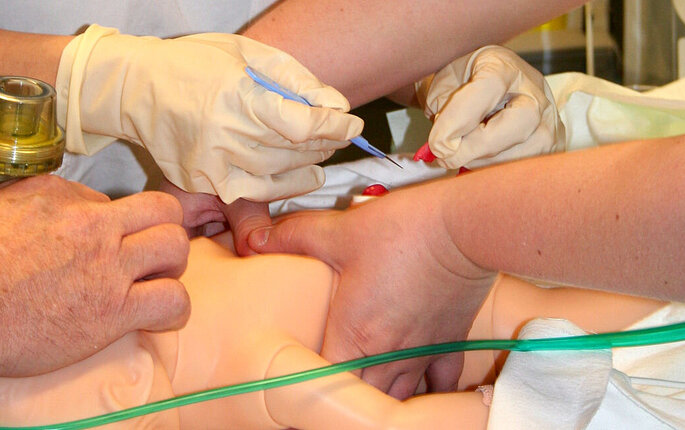 Bildet viser simuleringstrening ved SIM-sentret, Akershus universitetssykehus.