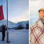 Sykepleier heiser samisk flagg på nasjonaldagen 6. februar