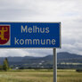 Bildet viser skilt: Melhus kommune.