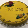 Bilde av kake, med teksten «Fuck ESBL».