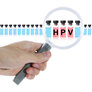 Illustrasjonsfoto av vaksineflasker som det står HPV på.