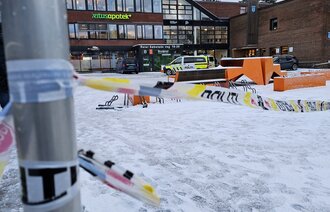 Bildet viser en helsestasjon i Trondheim, hvor to ansatte ble angrepet med en skarp gjenstand