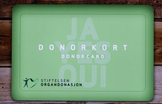 Bildet viser et donorkort.