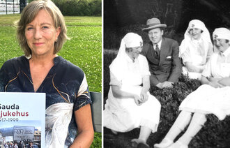 Aslaug Tangeraas og sykepleiere i Sauda i gamle dager