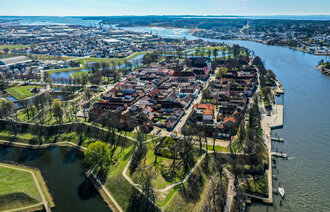 Gamlebyen i Fredrikstad Flyfoto av gamlebyen i Fredrikstad