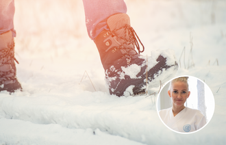 Bilde viser vintersko i snø