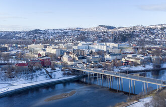 Bildet viser St. Olavs hospital fra luften.