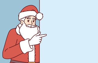 Illustrasjonen viser en julenisse.