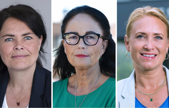 Bildet viser portretter av de tre innleggsforfatterne