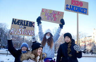 bilde av demonstranter