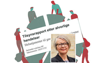 bilde av melvold og rapporten om sørlandet sykehus