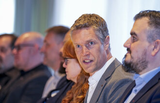 Bildet viser leder i Fellesforbundet, Christian Justnes.