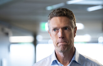 Bildet viser leder i Fellesforbundet, Christian Justnes.