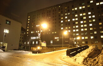 Bilde av Drammen sykehus om natten