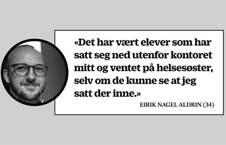 Montasje med sitat av helsesykepleier Eirik Nagel Aldrin