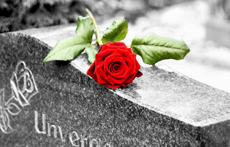 Rose på gravstein