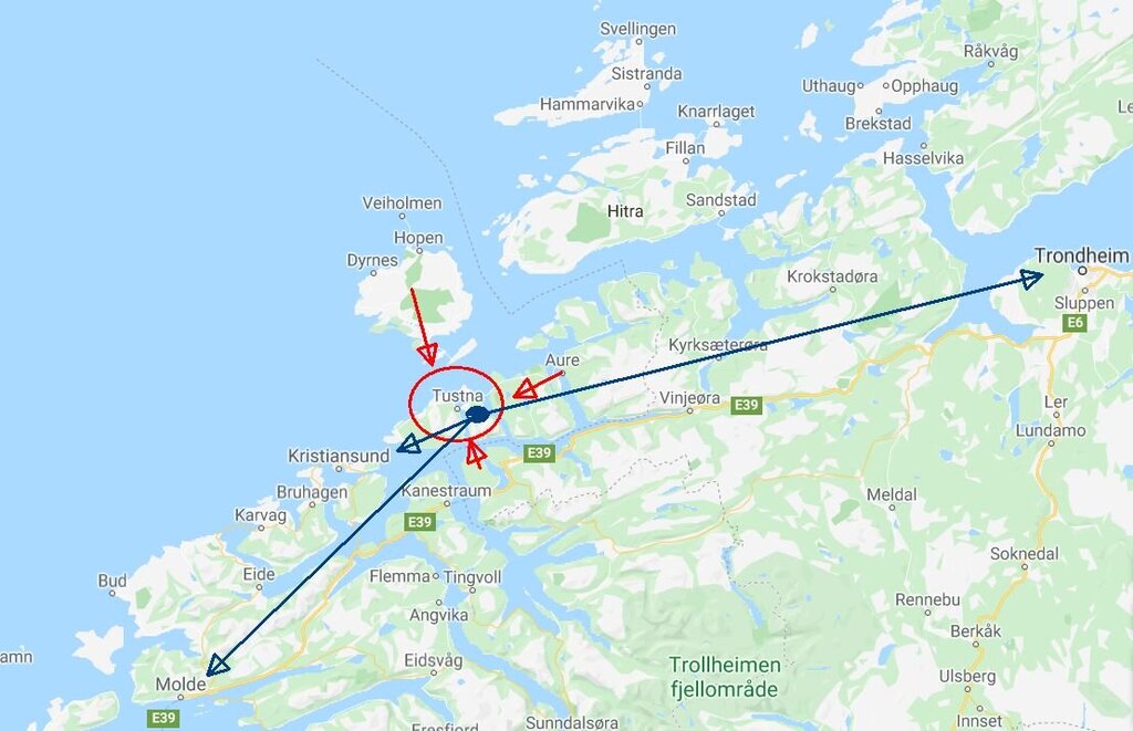 Kart over Aure, Smøla og Halsa Kart over Aure, Smøla og Halsa