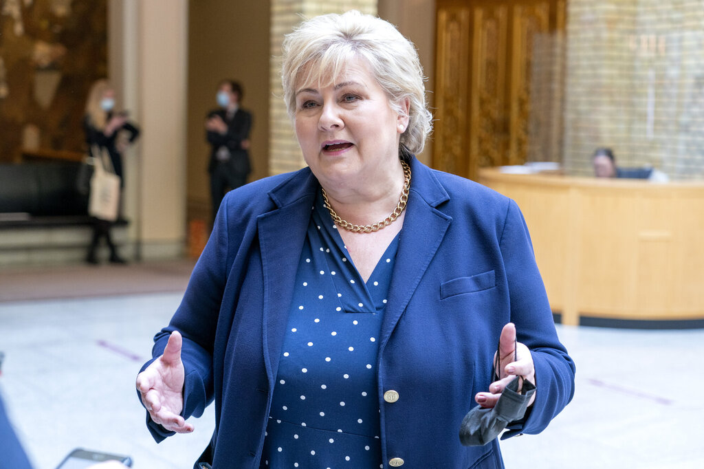 Bildet viser Erna Solberg.