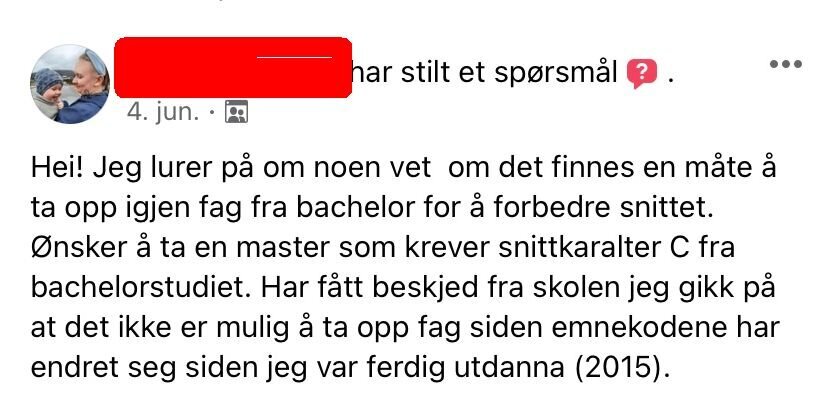 Skjermdump fra Sykepleierforumets FB-side