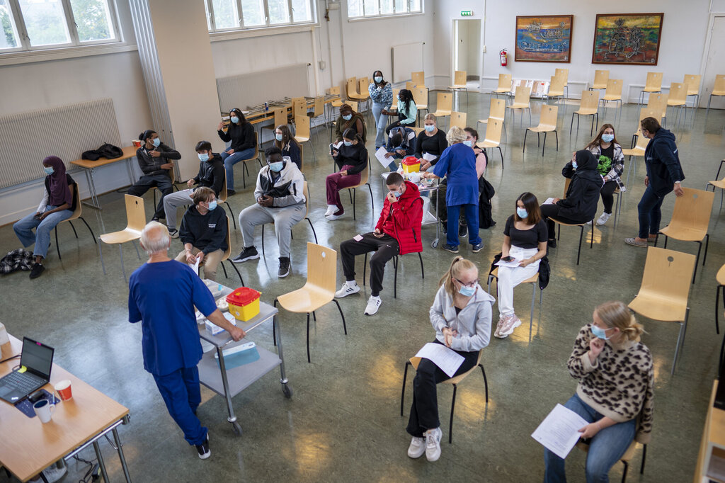 Vaksinering på Holtet videregående skole i 2021