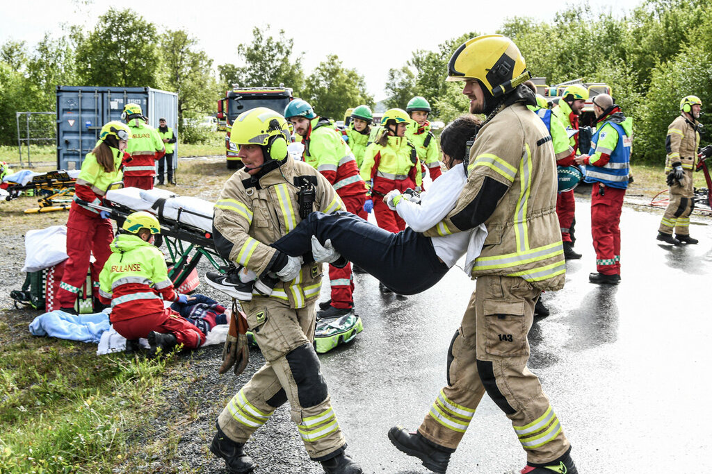 Masseskadeøvelse i Rinnleiret utenfor Levanger