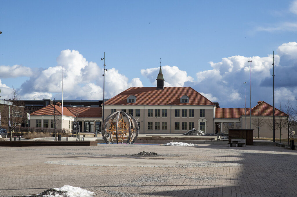 Bildet viser torget foran rådhuset i Kongsvinger